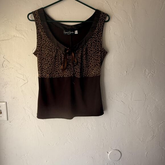 Annah Stretton Vintage Y2k Small Sleeveless Bow Circle Print Babydoll Top - Picture 2 of 8